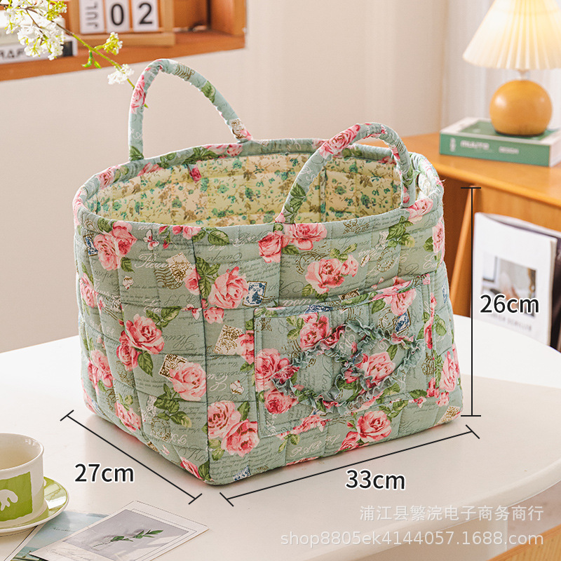 対外貿易輸出家庭布芸収納バスケット韓国式田園風携帯下着雑物整理枠機洗濯収納バスケット