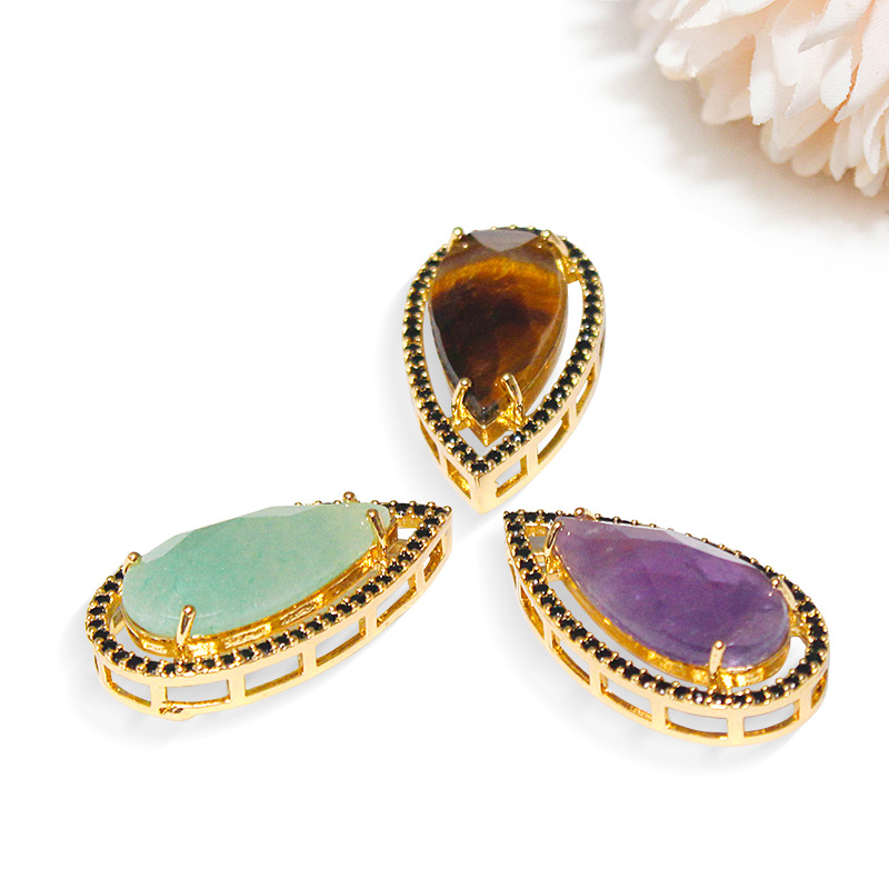 Fashion Water Droplets Crystal Inlay Crystal Rhinestones Pendant Necklace 1 Piece