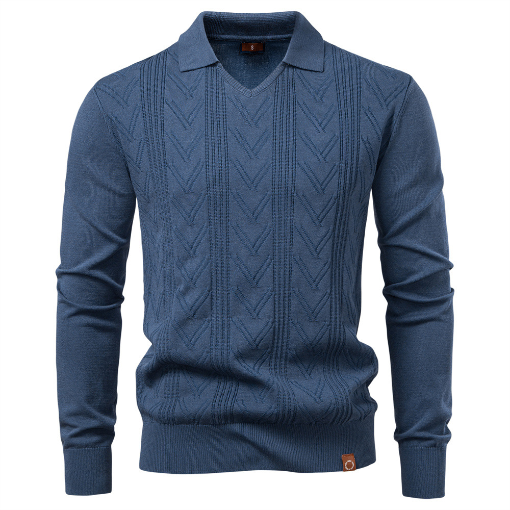 blue dress sweater men Men's Crew Neck Cable Sweater main image 0