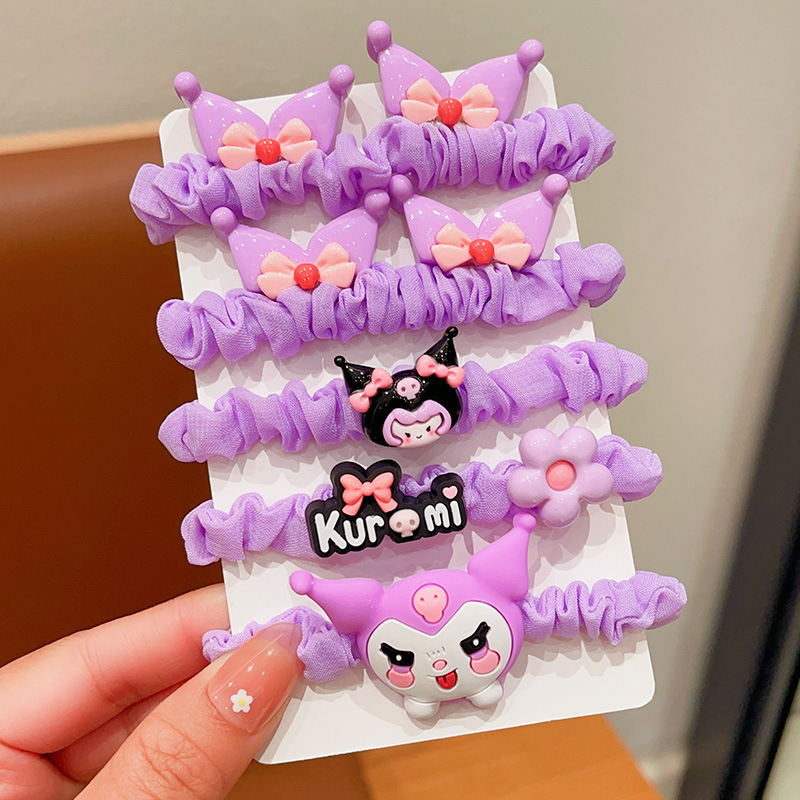 lindas cuerdas de cabeza de Kulomi niñas anillo de cabello dulce de alto valor facial cuerdas de cabello de niñas atar cabello correa de goma anillo de intestino delgado