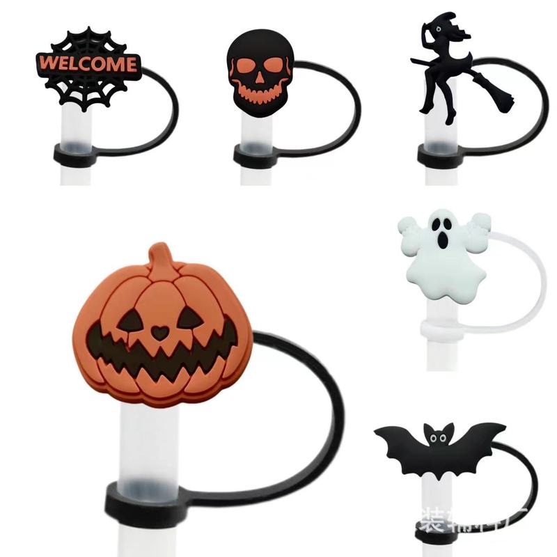 ハロウィーン公仔ストローキャップストロー防塵キャップ防塵カバー個性飲料ストローキャップクロスボーダー|undefined