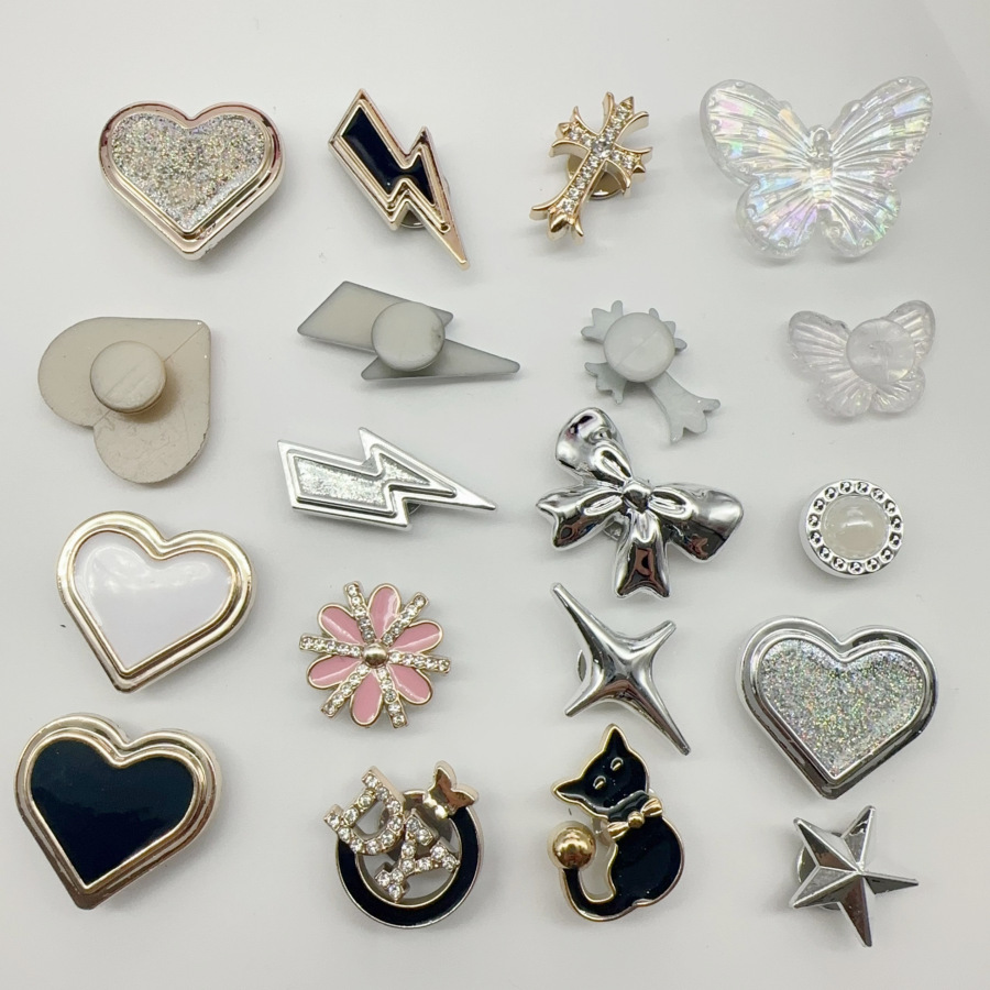 New Cave Shoes Cat Shoe Buckle Slippers Diy Material silver Love Lightning Jewelry Accessories Integrated Shoe Buckle