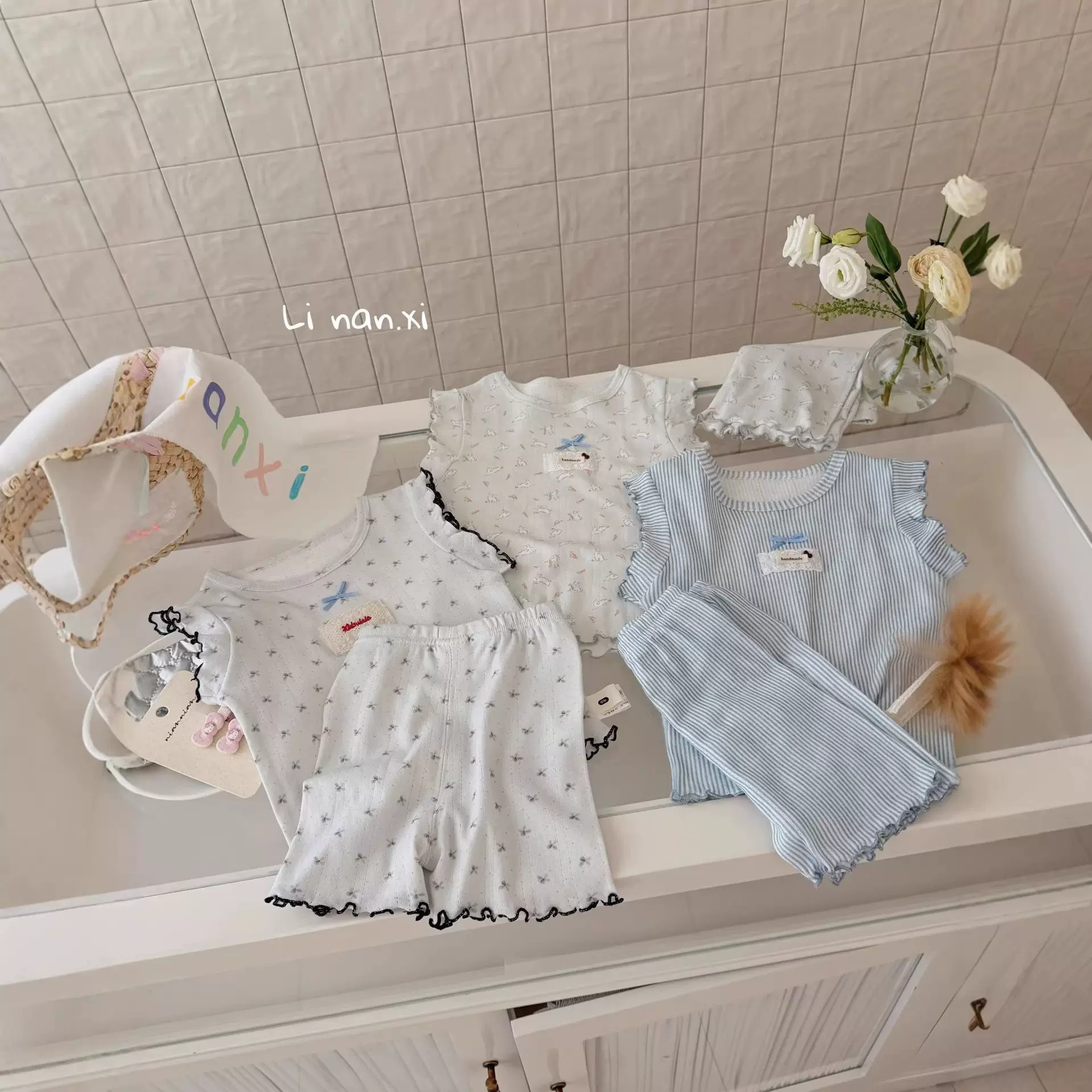 87016儿童家居服套装2026夏季新款纯棉a类女宝睡衣套装透气吸汗