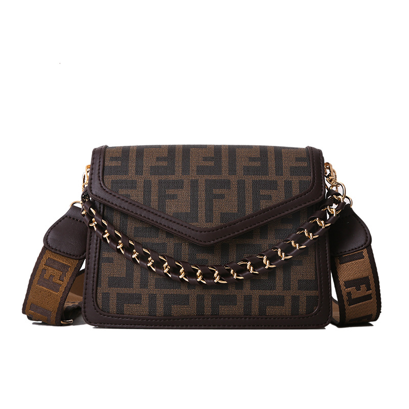 Bolso de mujer 2024 nuevo estilo de moda con estampado de letras, bolso de hombro inclinado, alta textura, estilo extranjero y pequeño lote de paquetes cuadrados