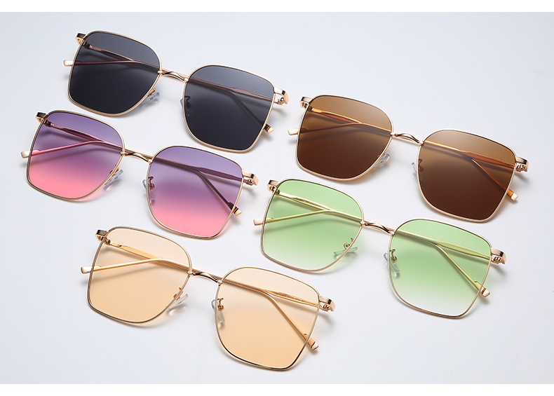 45g Weight Sunglasses Classification UV400 Protection Lens Material Outdoor Occasion Metal Material Geometric Pattern Unisex Gender Fashion Style Pink, Purple, Green, Gold, Black Color Fashion Geometric UV400 Protection Women's Sunglasses 11