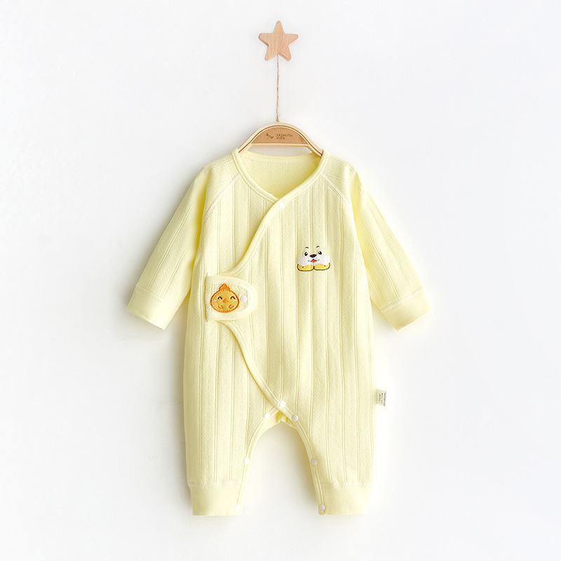 Ropa de bebé recién nacido para primavera y otoño, capa base de algodón puro, pelele de 0 a 3 meses, ropa estilo monje para recién nacidos, conjunto de una pieza para bebés.