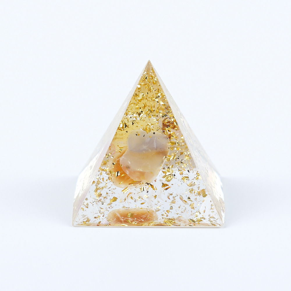 1个水晶碎石摆件金字塔三角形环氧树脂滴胶桌面小摆件节日礼物3cm - 16