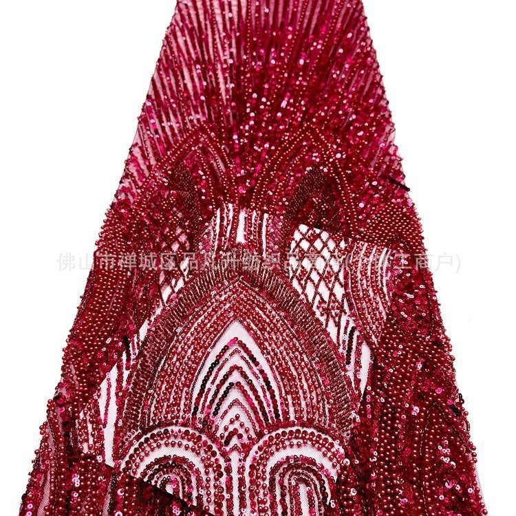 Nuevo arcuado diamante pesado tela de perlas de clavos foto de boda alta figura delgada tela de vestido de coda de pez