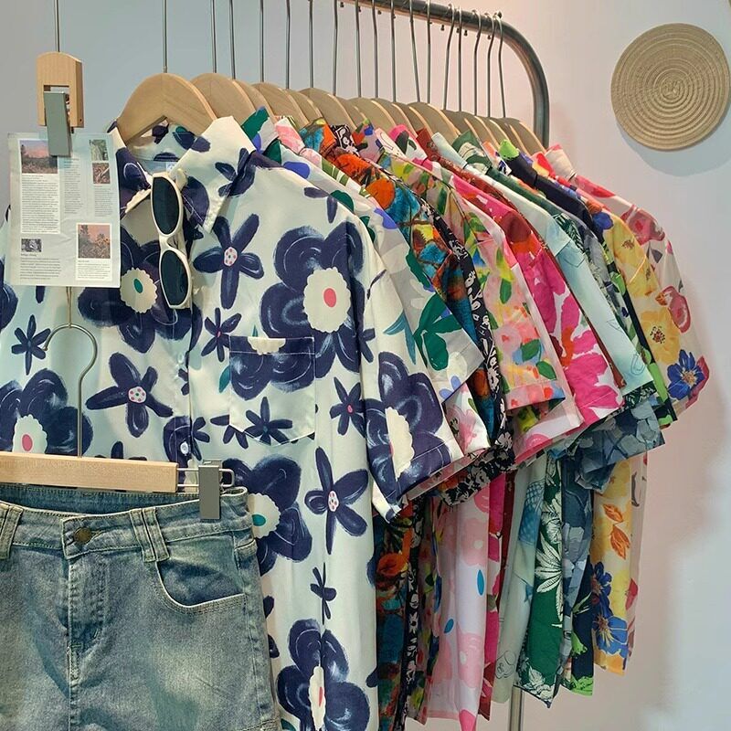 Hawaiian Thai-Style Floral Shirt 2026 New Summer Oversize Vintage-Inspired Niche Versatile Short-Sleeve Shirt Hawaiian Thai-Style Floral Shirt 2026 New Summer Oversize Vintage-Inspired Niche Versatile Short-Sleeve Shirt