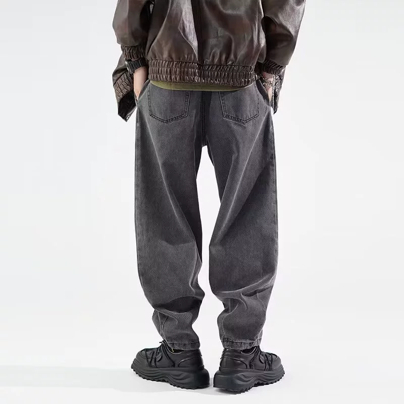 潮尚顿 Trend Japanese jeans, trousers for leisure, oversize, loose fit