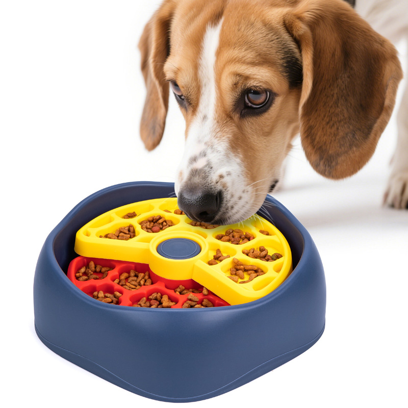 クロスボーダーペットスローフードプレート犬用給餌プレート三層回転窒息防止スローフードボウル中小型犬教育フードボウル|undefined