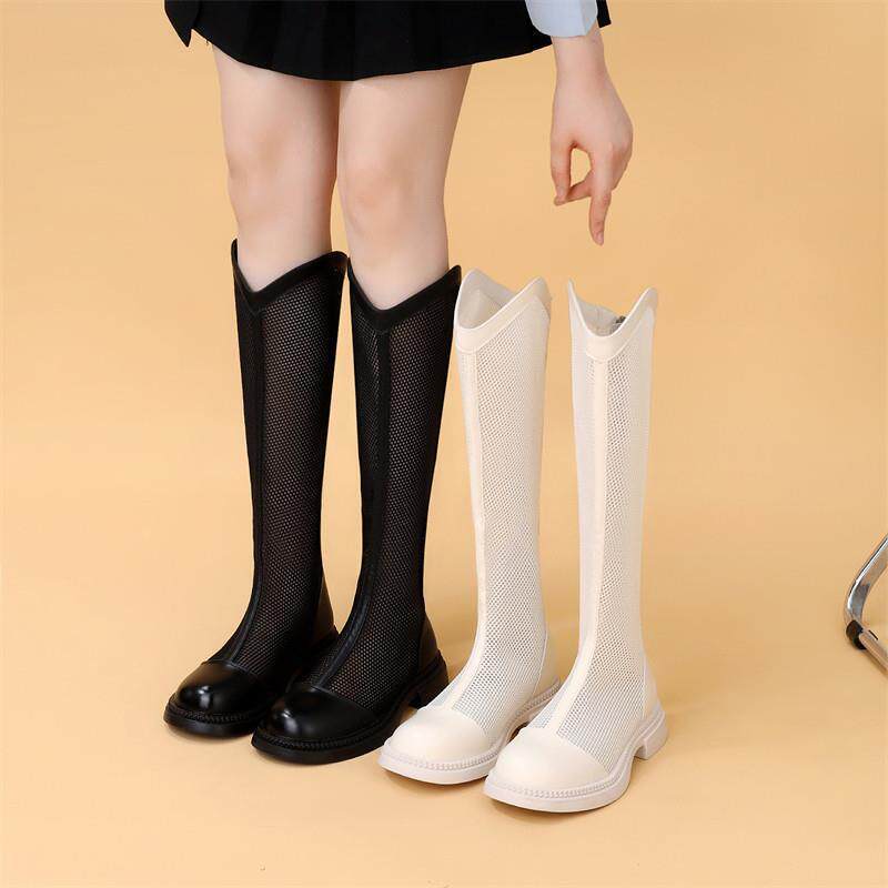 Over-The-Knee Hollow-Out Long Boots for Women, New Summer Flat Mesh Boots, Mesh Cooling Boots, Slimming High-Tube Riding Boots Over-The-Knee Hollow-Out Long Boots for Women, New Summer Flat Mesh Boots, Mesh Cooling Boots, Slimming High-Tube Riding Boots