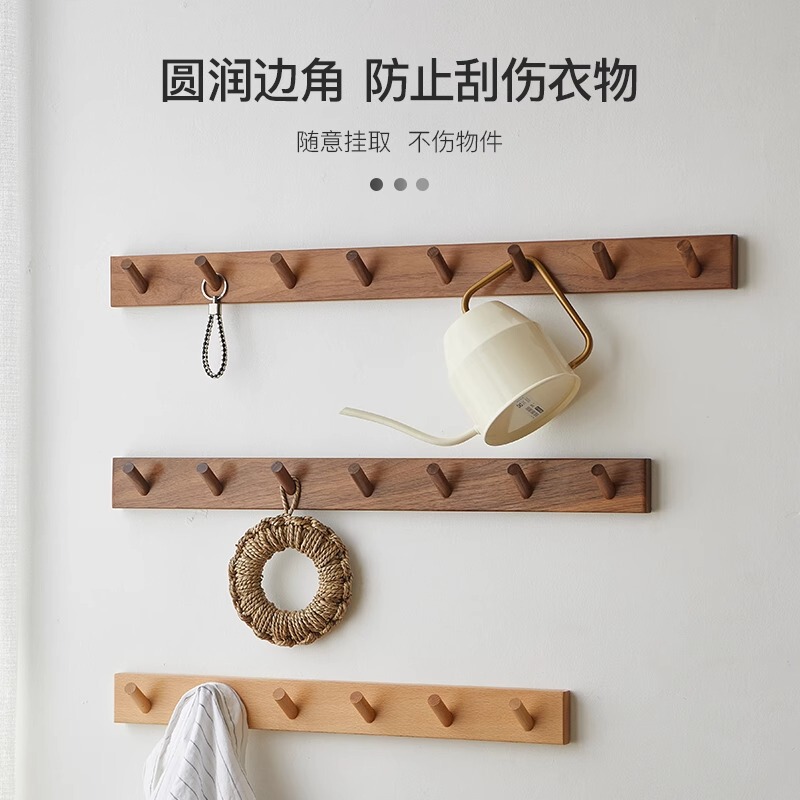 No-Drill Hooks for Walls, Bedroom, Entrance Door, Creative Solid Wood Row, High-End Luxury, Strong Adhesive Hooks No-Drill Hooks for Walls, Bedroom, Entrance Door, Creative Solid Wood Row, High-End Luxury, Strong Adhesive Hooks