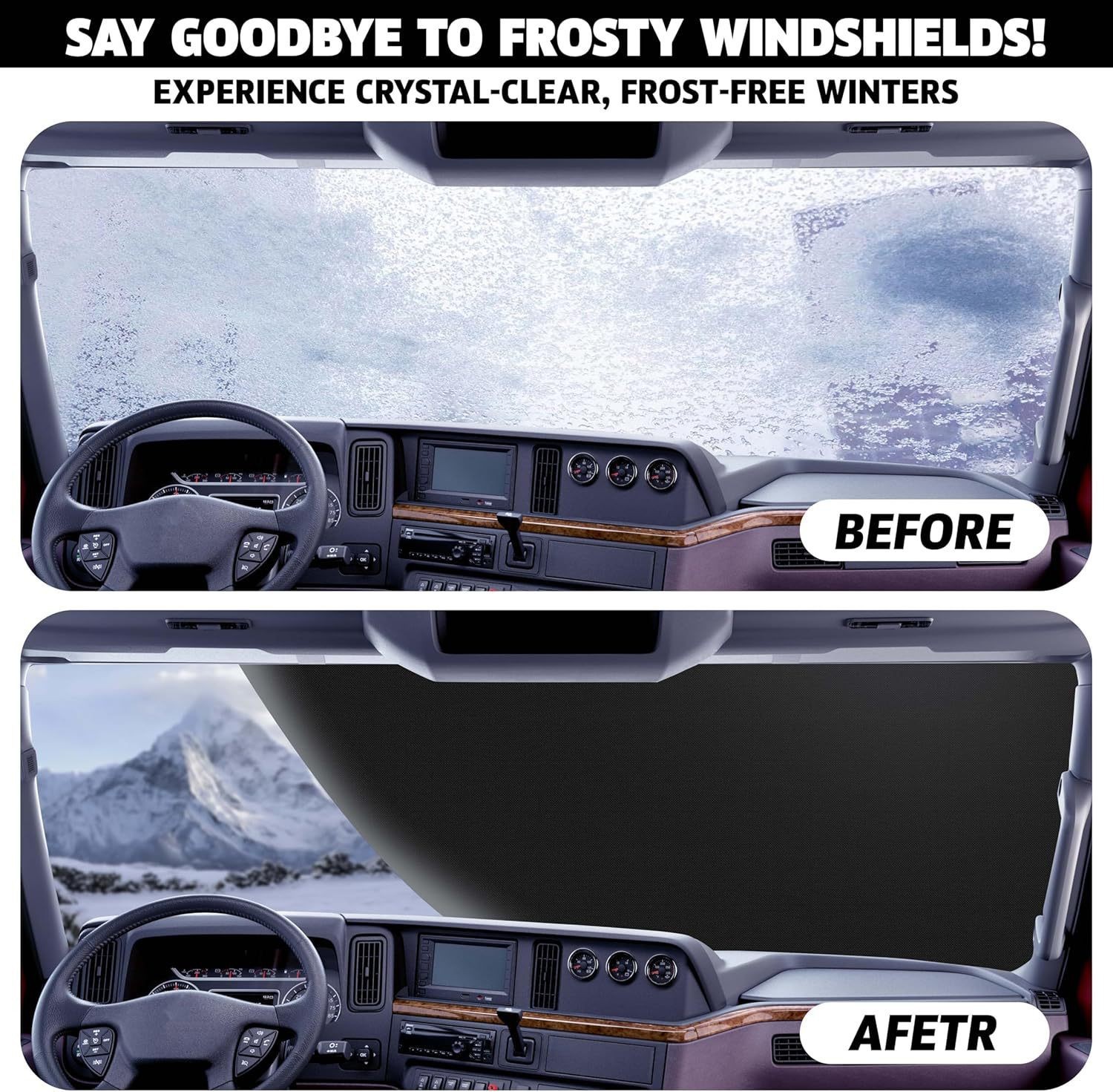 New car snow cover for the front windshield, made of Oxford fabric, enlarged and thickened, waterproof and frost-proof