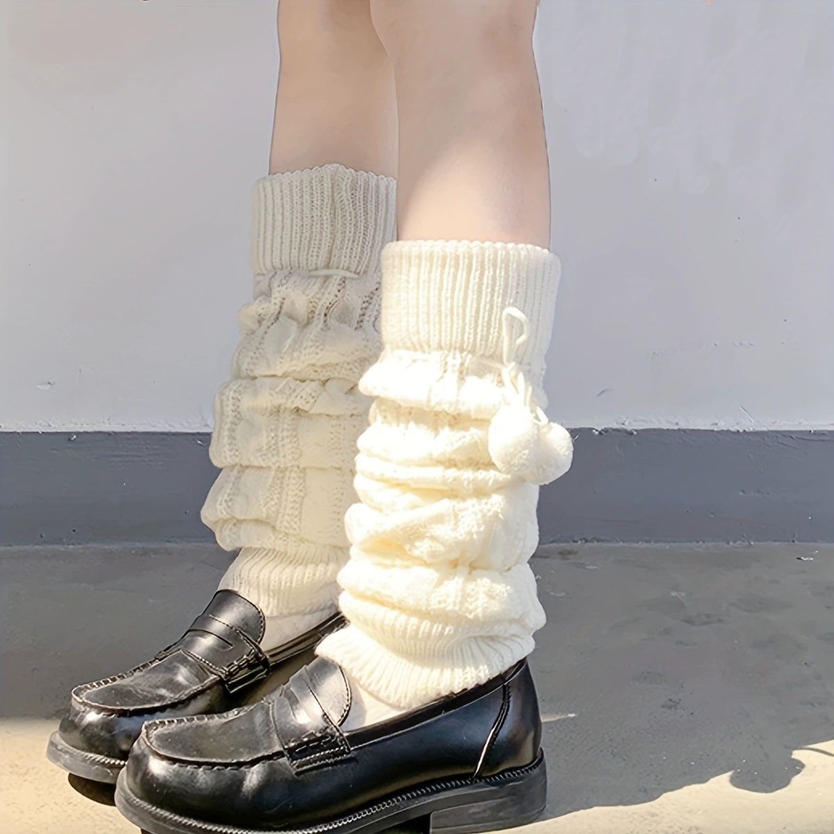 Cute keep warm white gaiters