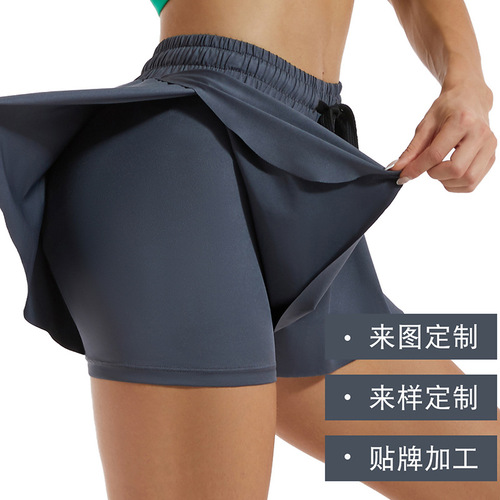 Cross-border yoga shorts for women, summer non-slip, quick-drying fitness pants, marathon training, running sports, three-quarter pants