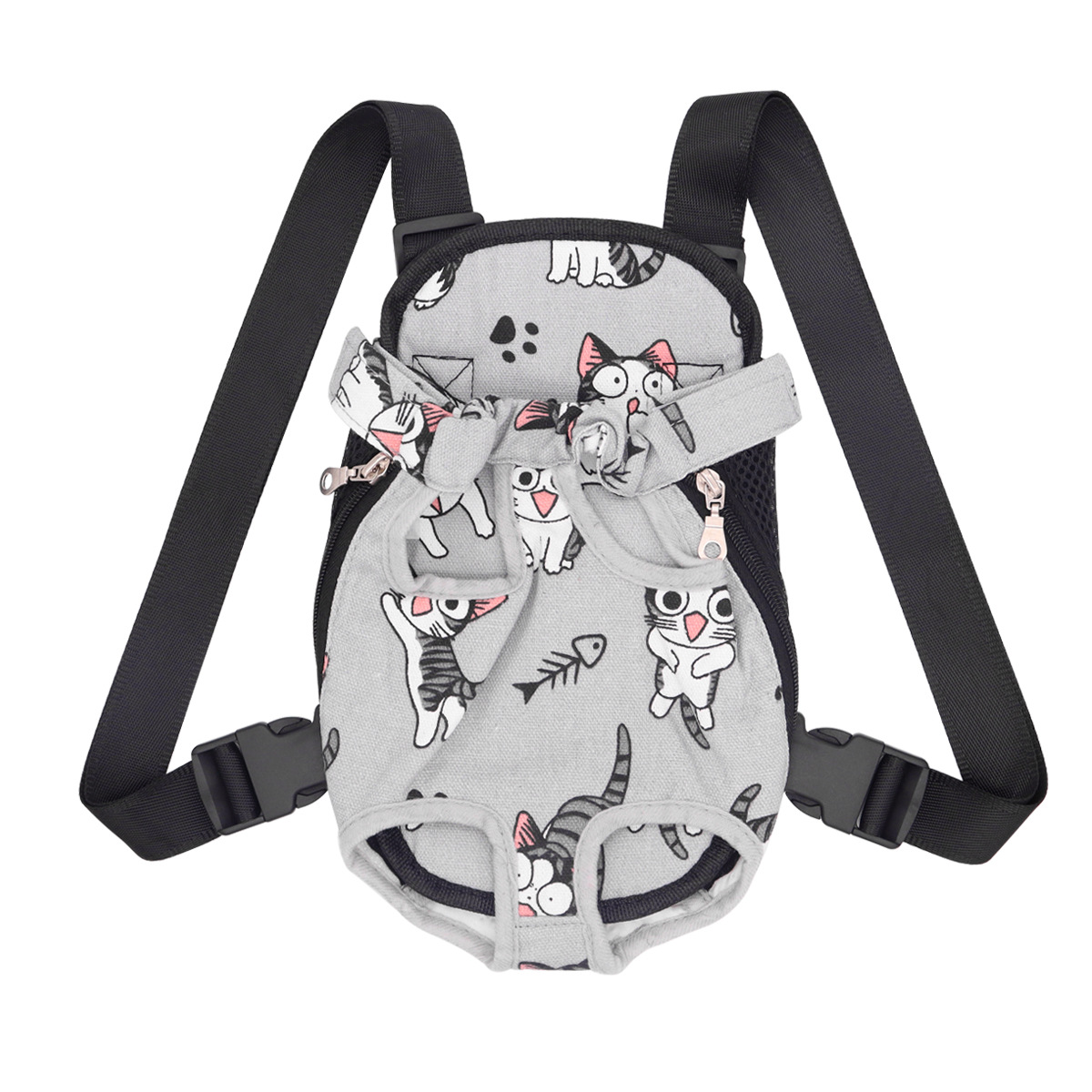 Mochila para perros, bolsa de cuatro patas para perros pequeños, tela de malla transpirable ajustable, cinturón para gatos, bolsa de pecho, bolsa de pecho