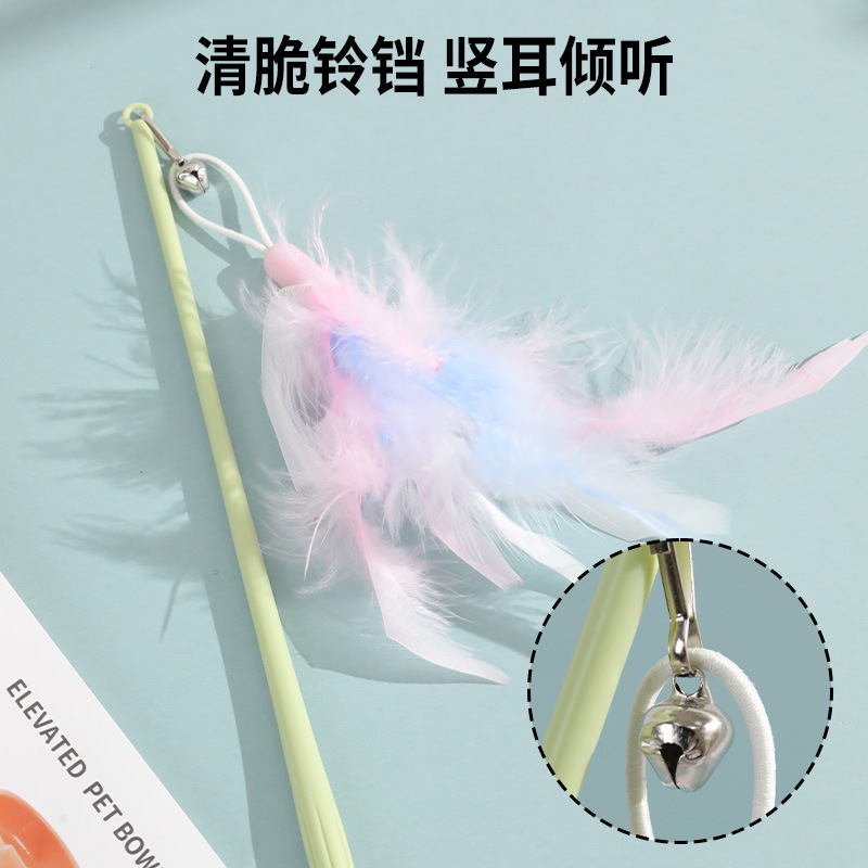PVC仙人掌猫爪逗猫棒耐用长杆逗猫神器羽毛逗猫棒自嗨解闷 猫玩具|undefined