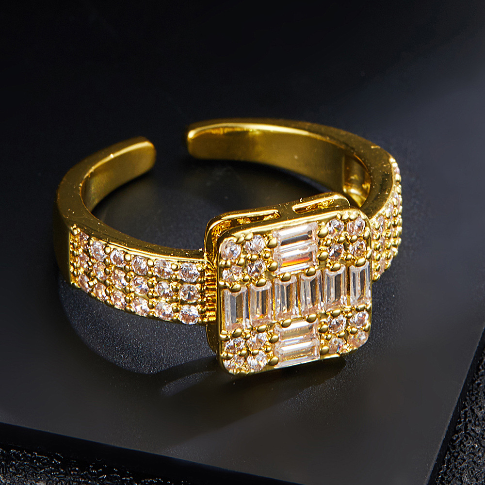 Fashionable Hip Hop Open T Square Zircon High Grade Light Luxury Geometry Ring Fashion Jewelry_voghion.com