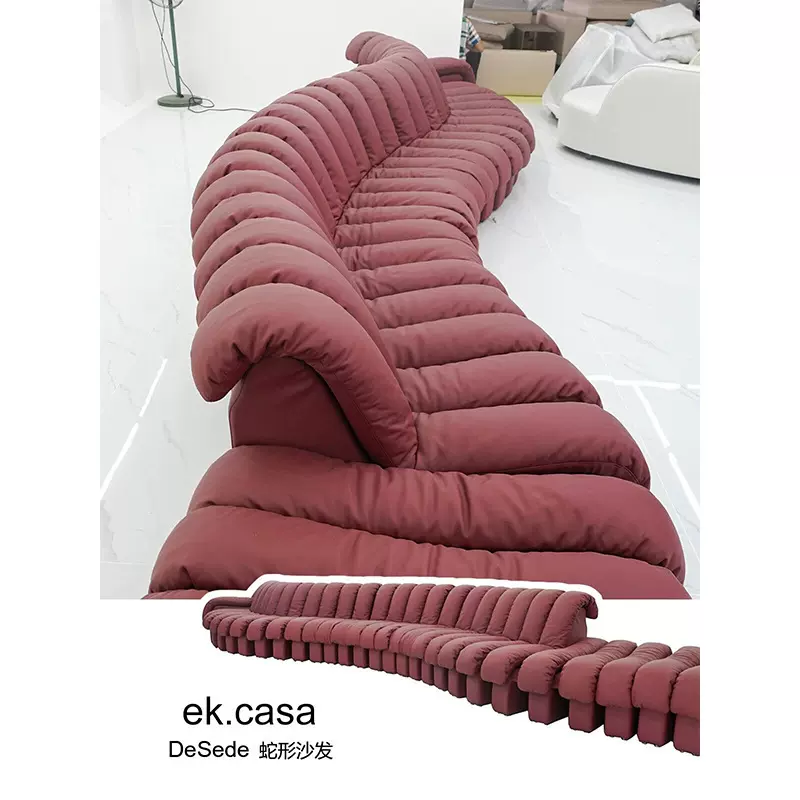 瑞士de sede 600 蛇形沙发组合模块真皮布艺服装店家具大户型客厅