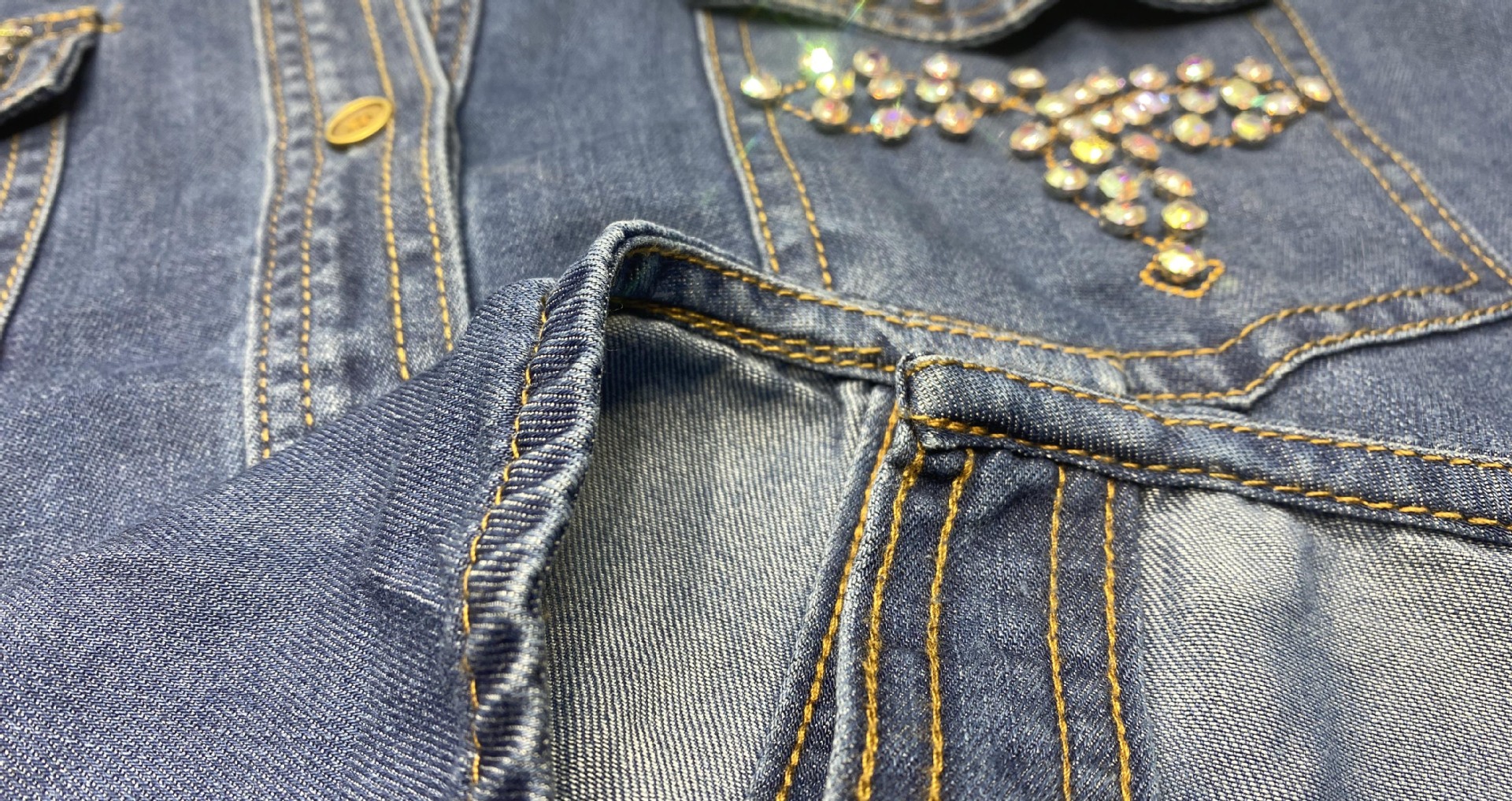 Damen Denim Bluse Langarm Mit Perlen Für Den Herbst Modisch_voghion.com