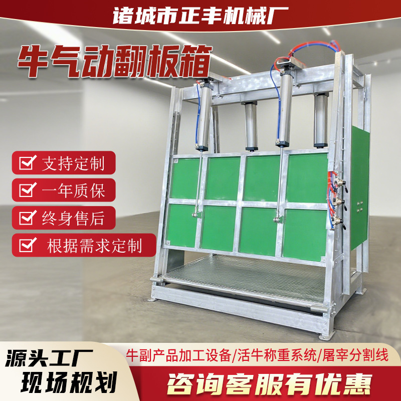 牛气动翻板箱 牛副产品加工设备 牛步进式输送机 牛头清洗装置