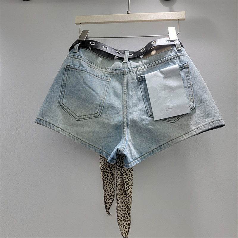 Pantalones Cortos Jeans de Tiro Bajo para Mujer de Mezclilla image 4
