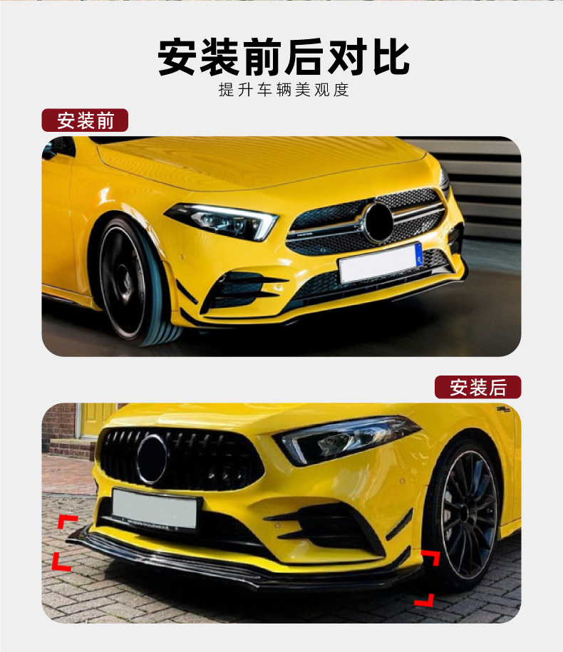 Applicable to Mercedes-Benz A- Class W177 2019-2022 A180 A200 A35 AMG front lip front shovel exterior modification