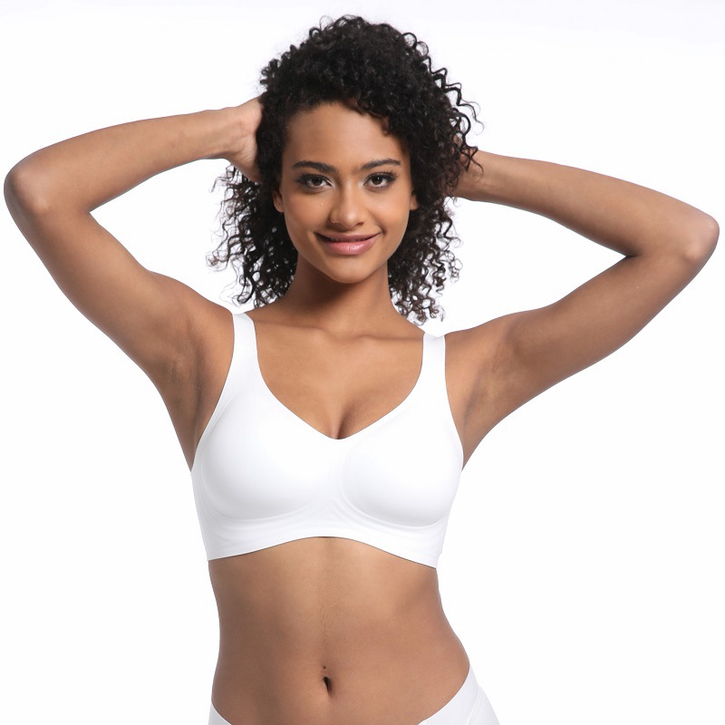 Soutien-gorge ChicShe sans coutures, anti-affaissement, froncé et ajustable sur les côtés, collection grandes tailles, minimisant la poitrine, idéal pour le sport et les femmes minces_voghion.com
