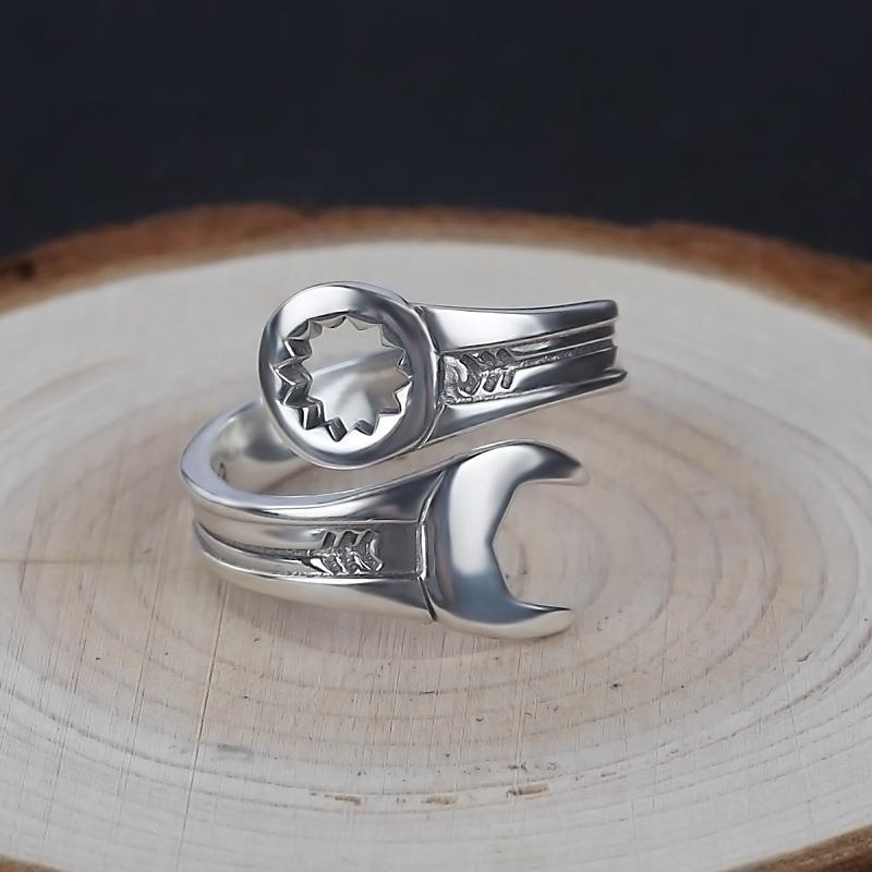 Anello uomo argento s925 stile thai vintage chiave inglese_voghion.com
