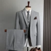 Light gray double buckle (suit+vest+trousers)
