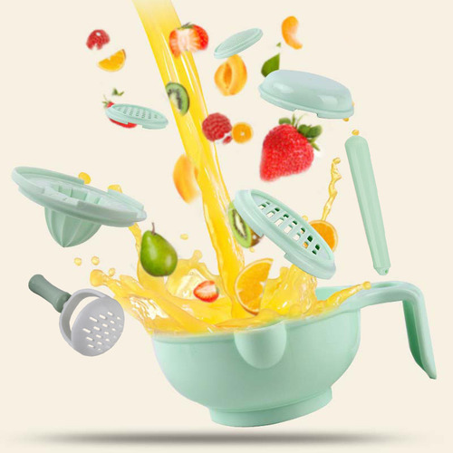 Manual Food Processor, Fruit Puree Blender, Baby Scissor Machine Tool Set, Baby Food Grinding Bowl
