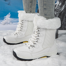 东北户外雪地靴女加绒加厚保暖棉鞋防水防滑雪乡旅游滑雪鞋大码45