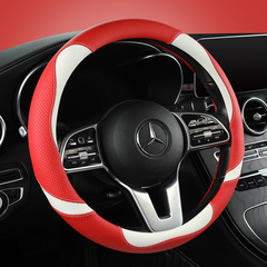 Factory-made new style leather car steering wheel cover, fashionable patchwork, suitable for all four seasons, multiple options available
