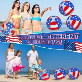 现货独立日充气沙滩球加厚PVC美国国旗气球充气亮片球跨境