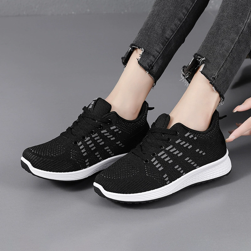 Женская обувь 2024, новая повседневная обувь с низким вырезом и мягкой подошвой, мягкая поверхность, тканая сетка, дышащая повседневная обувь, модная универсальная удобная спортивная обувь