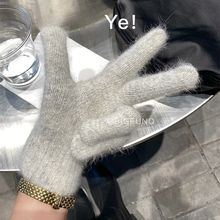 韩国可爱手套女冬季保暖加厚新款防风防寒毛线ins情侣学生