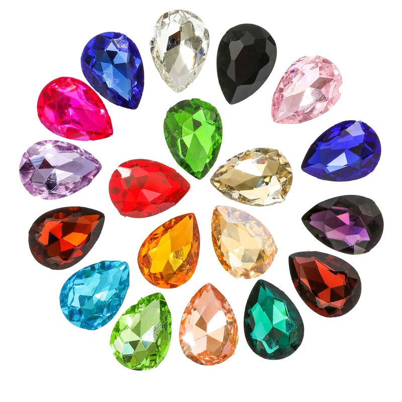 Cross-Border Pointed Bottom Nail Art Diamond Jewelry Water Drop Glass Rhinestone Super Flash Mobile Phone Case with Diamond DIY Nail Accessories Wholesale