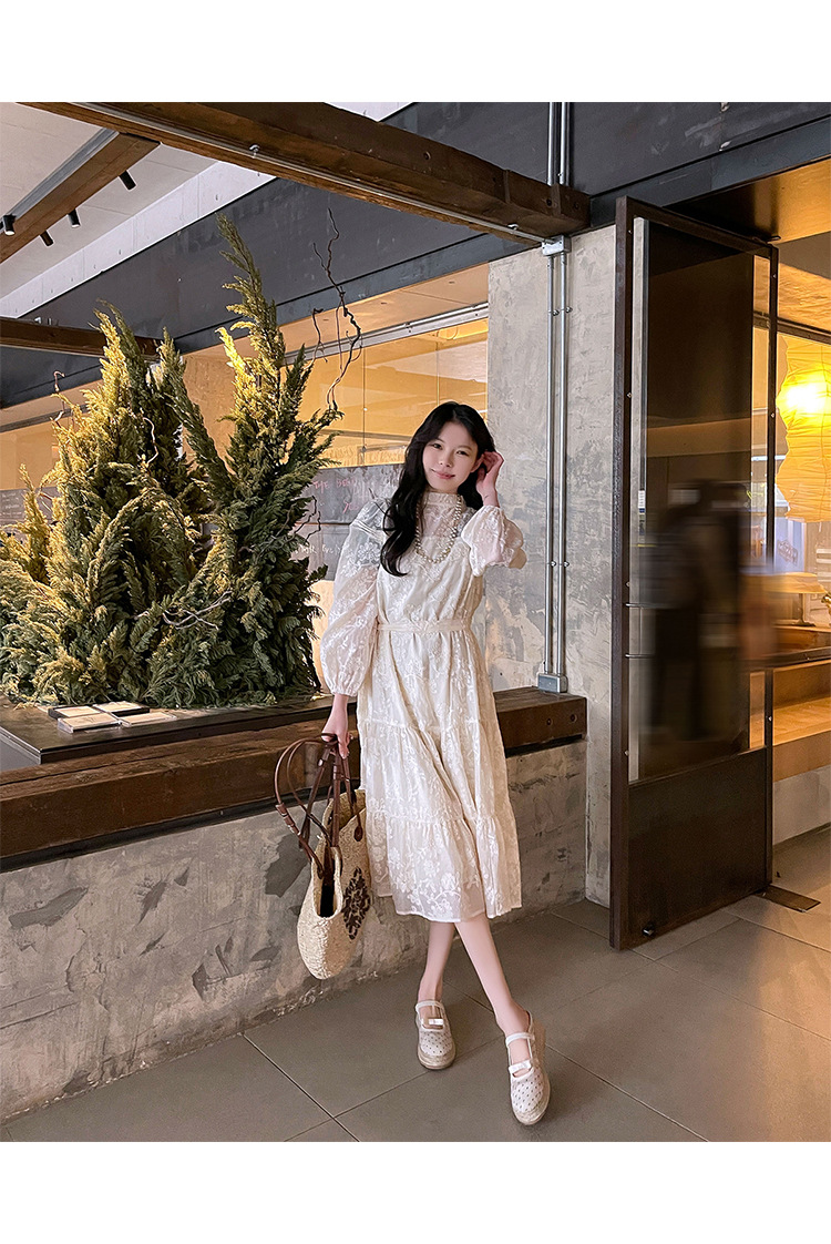 Xăng đan gót xuồng dệt đế dày 5cm bít mũi lưới phong cách nghỉ dưỡng — Lưới kim cương nóng, Lưới chấm bi, Lưới chi tiết 8