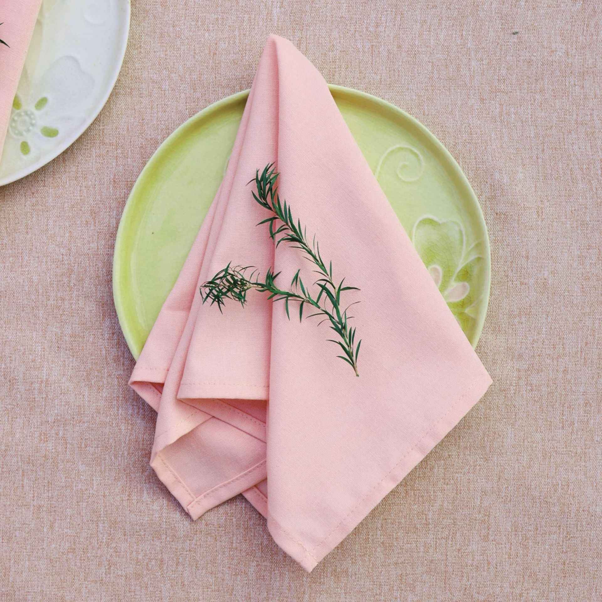 Servillas de lino algodón de Navidad comida occidental hotel de boda mesa de flores plegables tazas toallas de té sólidas almohadilla