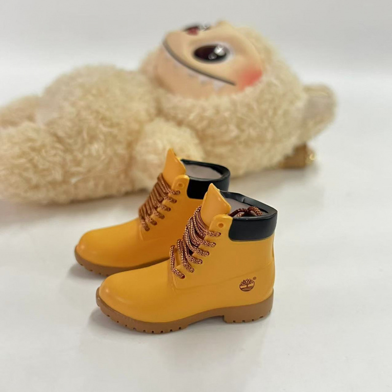 LABUBU Zapatos Rabu Ropa de bebé 17cm felpa vinilo bolso de muñeca colgante para zapatos desnudos caja ciega