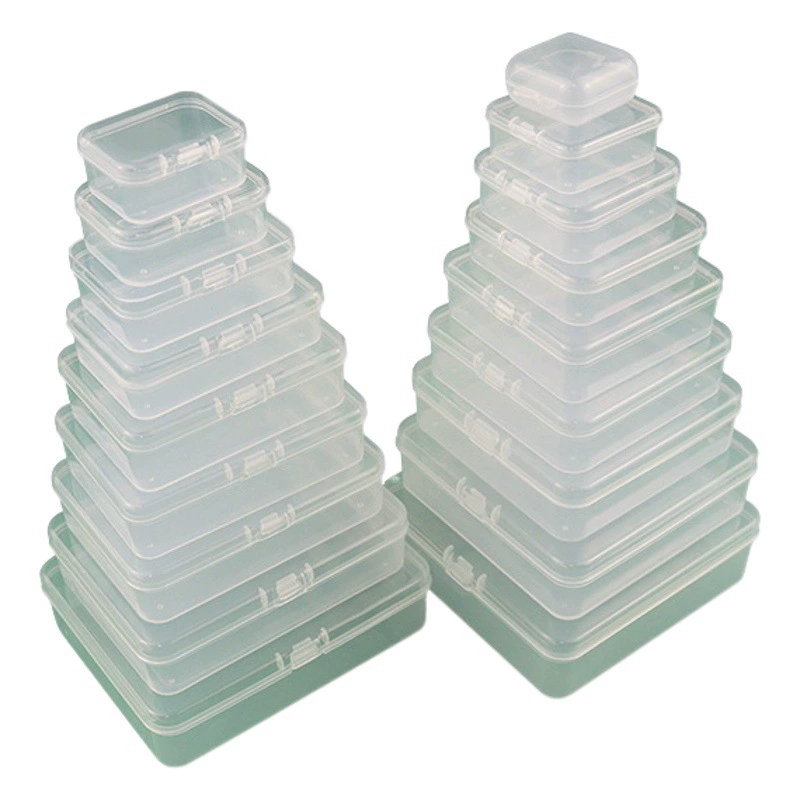 Прозрачная пластиковая коробка Маленькая квадратная коробка Прозрачная длинная коробка для берушей Мини-ящик для хранения ювелирных изделий Коробка для упаковки небольших продуктов