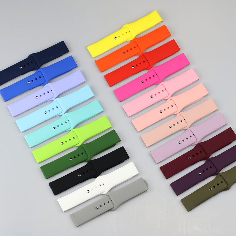 20mm Suitable for Samsung Watch5/6/Active2 Silicone Strap 22mm Huawei Gt4 Reverse Buckle 18mm Strap