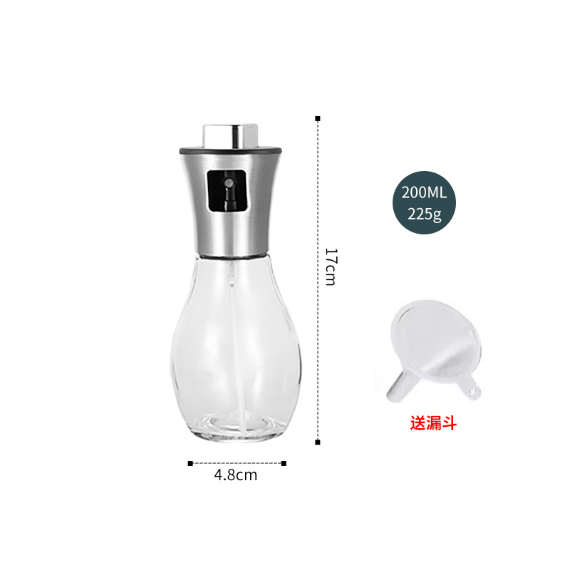 304 de acero inoxidable olla de spray de aceite creativo tipo de prensa botella de spray de aceite de cocina botella de aceite de vidrio barbacoa spray condimento botella de aceite
