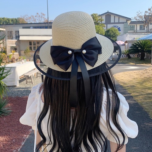French-style straw hat summer hat for women, beach hat, seaside sun hat, large brim, Korean version, travel, photography, versatile model hat