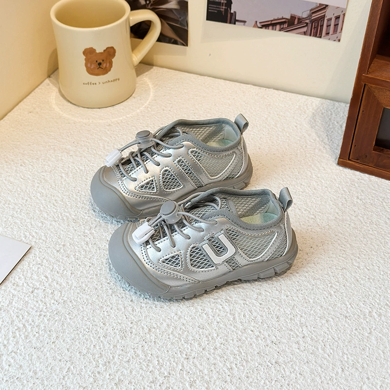 Детские спортивные кроссовки для улицы, сетчатые, лето 2025, новые, дышащие, повседневные, для мальчиков и девочек, балетки