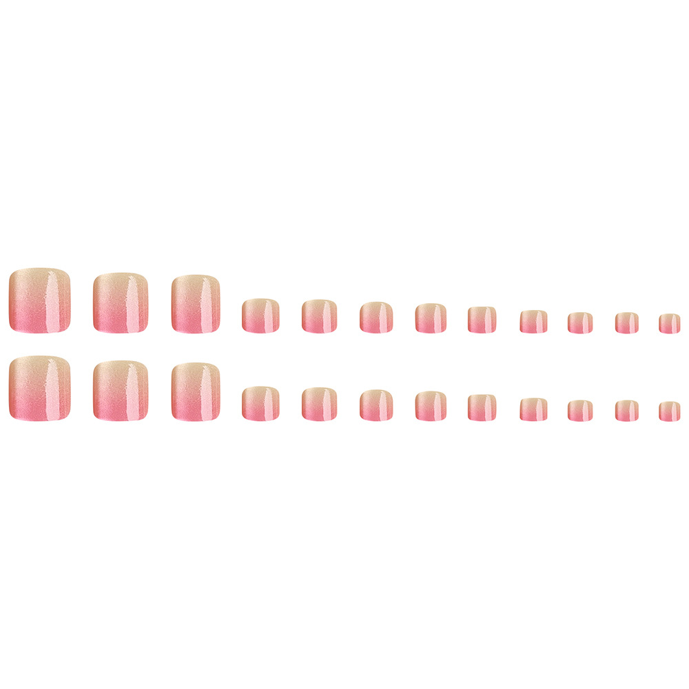 Uña de pata de ojo de gato color rosa, 24 piezas, brillo suave de verano, uñas blanqueadoras transfronterizas, suministro directo.