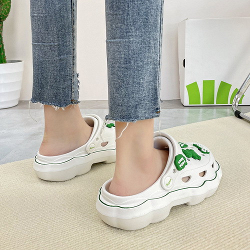 New women's Crocs  summer thick-soled Korean style fashion outer wear casual beach shoes foreign trade cross-border wholesale