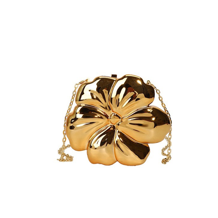 Flor original oro relieve bolsas para mujeres 2024 nuevo nicho diseño ligero de lujo de alta sensación vestido de noche bolsas de banquete