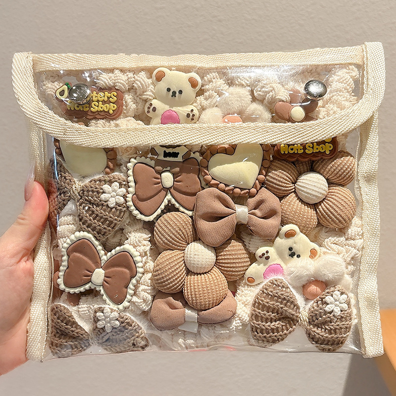 Otoño y invierno niños leche de café flor cabello anillo de cabello chica lindo cabello de cabello de alta elasticidad elástico